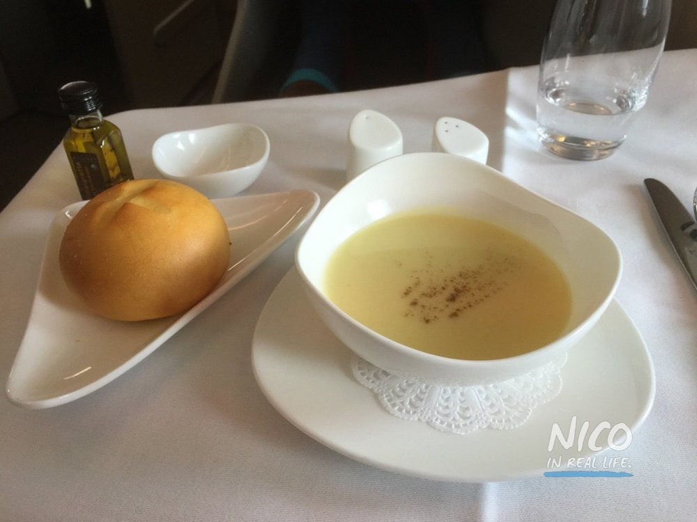Asiana A380 Business Class soup